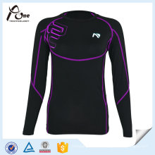 Langarm leer Kompression Shirt Spandex Sport Shirts